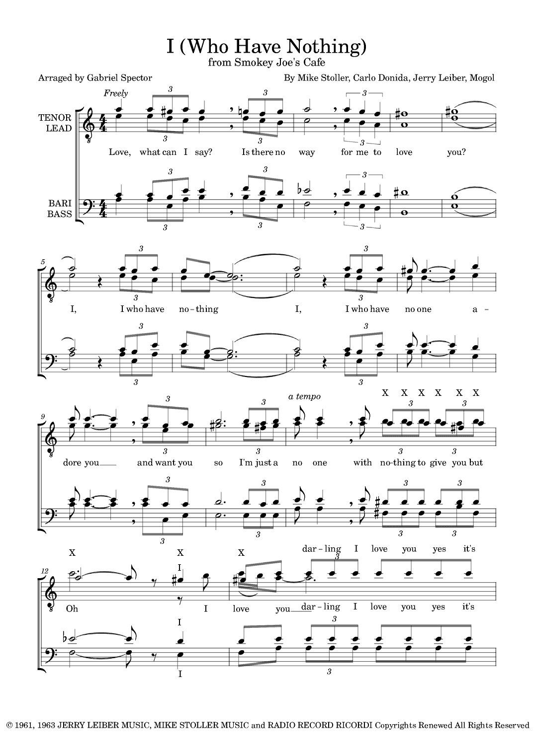 I (who Have Nothing) (arr. Gabriel Spector)