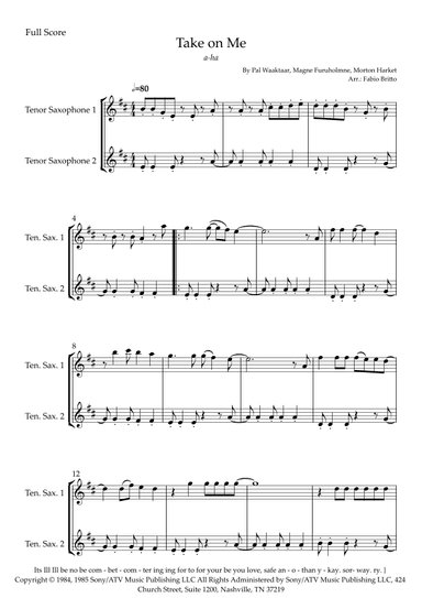 Take On Me (arr. Fabio Britto)