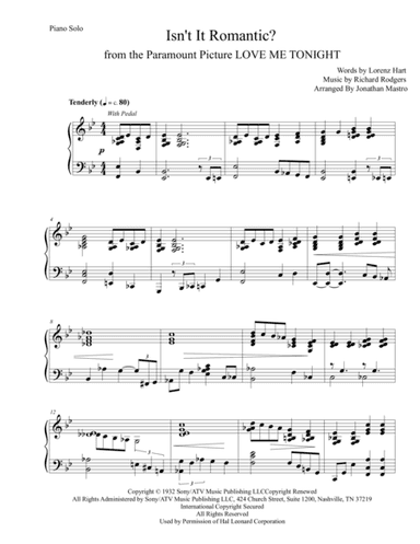 Isn't It Romantic? (arr. Jonathan Mastro)