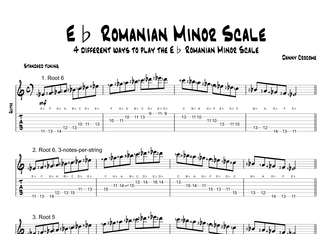 Eb Romanian Minor Scale (4 Ways to Play)
