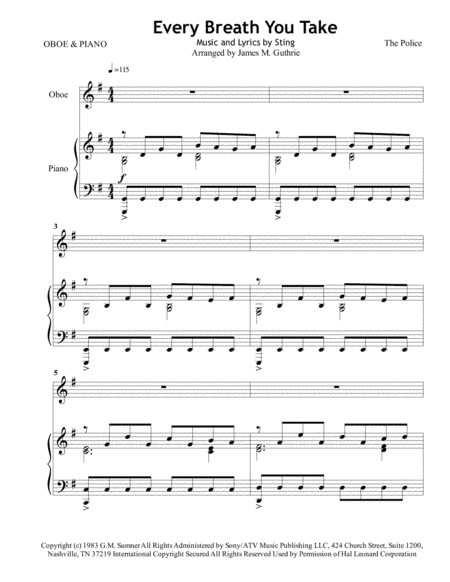 Every Breath You Take (arr. James M. Guthrie, ASCAP)