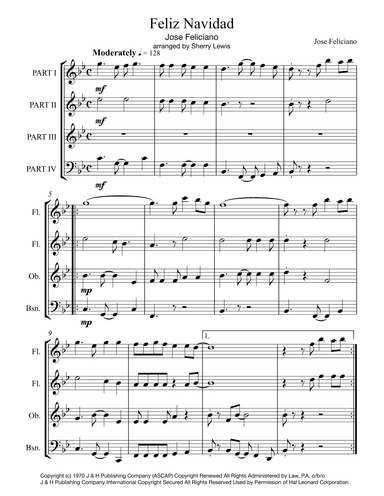 Feliz Navidad (arr. Sherry Lewis Publishing)