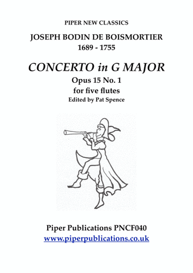 BOISMORTIER CONCERTO IN G MAJOR FOR 5 FLUTES (arr. Edited by Pat Spence)