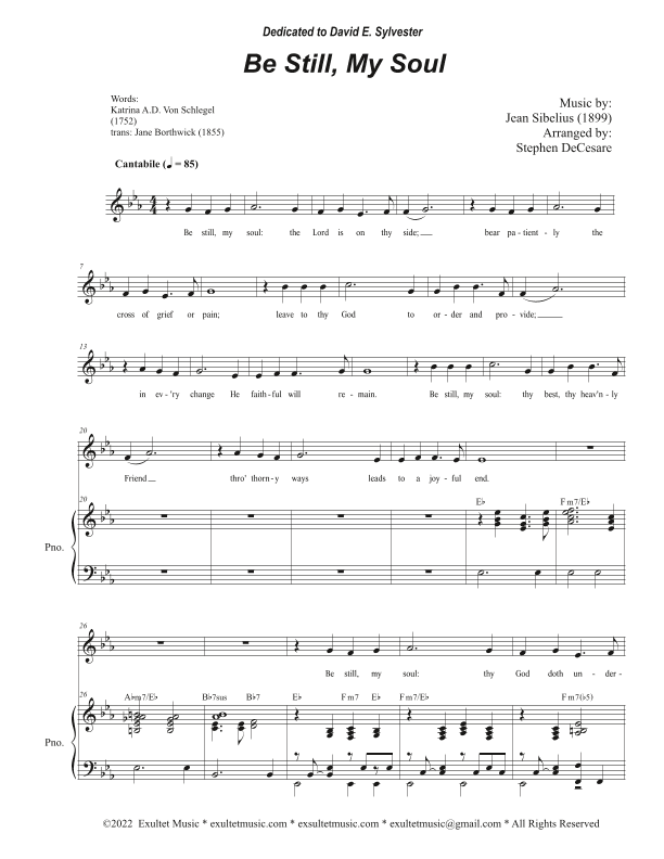 Be Still, My Soul (Vocal solo) (arr. Stephen DeCesare)