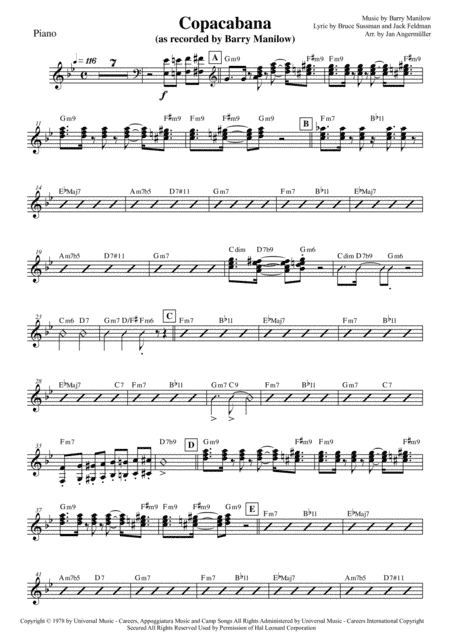 Copacabana (At The Copa) (arr. Jan Angermüller)