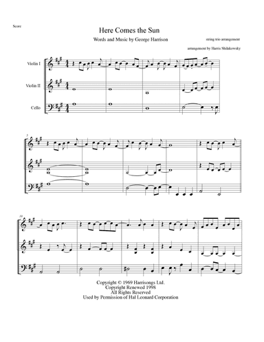 Here Comes The Sun (arr. Harris Shilakowsky)