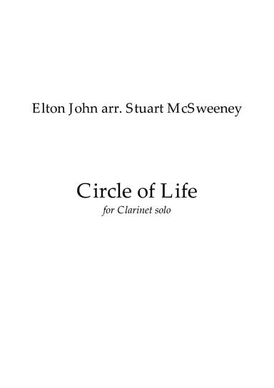 Circle Of Life (arr. Stuart McSweeney)