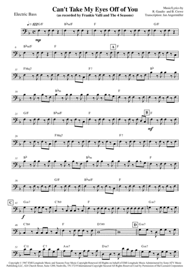 Can't Take My Eyes Off Of You (arr. Jan Angermüller)