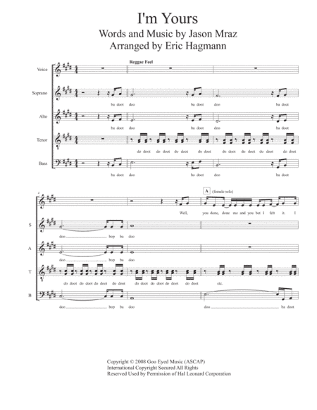 I'm Yours (arr. Eric Hagmann)