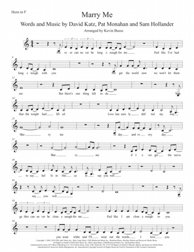 Marry Me (arr. Kevin Busse)