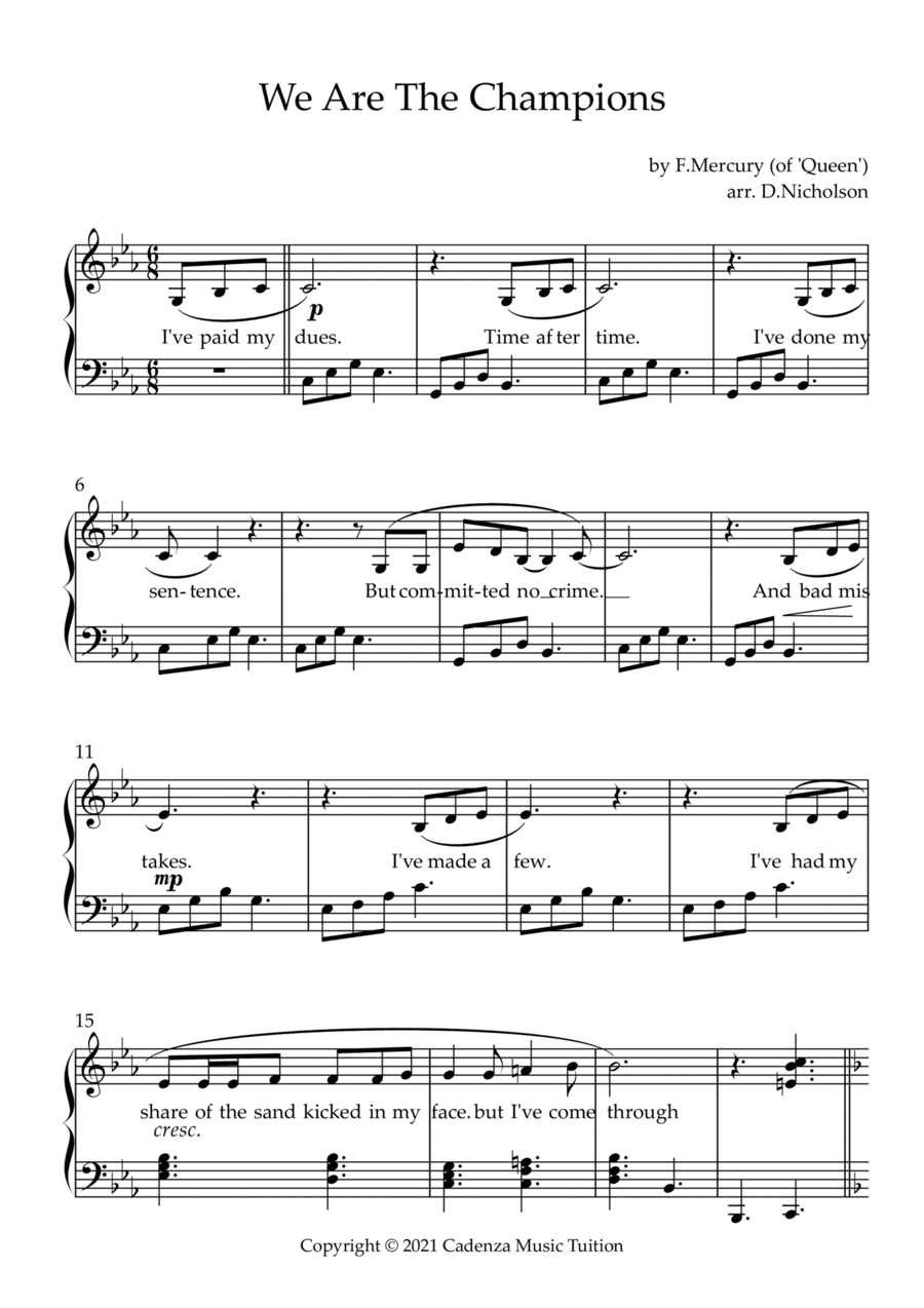 We Are The Champions (arr. Daniel Nicholson)