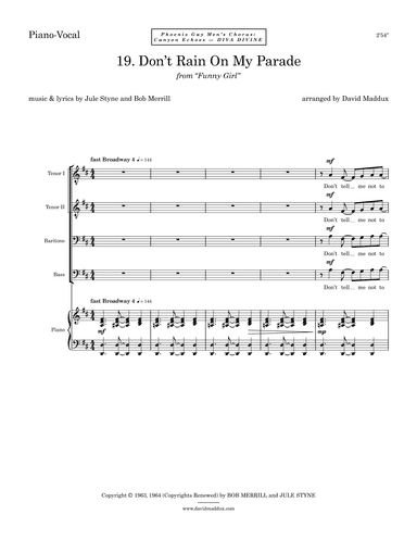 Don't Rain On My Parade (arr. David Maddux)