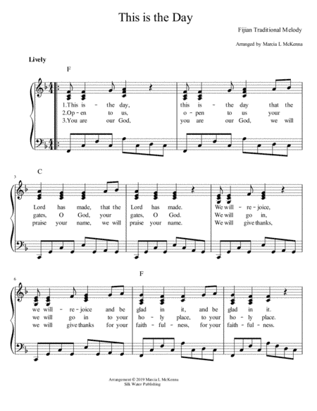 This is the Day (arr. Marcia L McKenna)