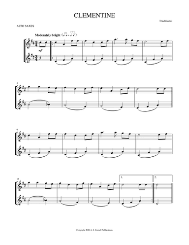 Clementine (arr. Mark Phillips)