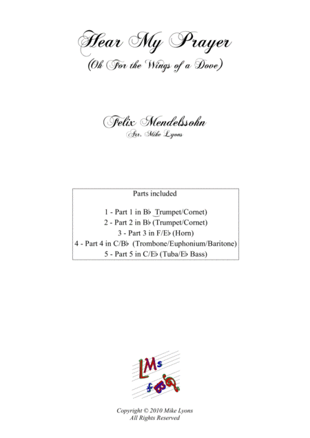 Brass Quintet - Mendelssohn - Hear My Prayer - O, For the Wings of a Dove (arr. Mike Lyons)