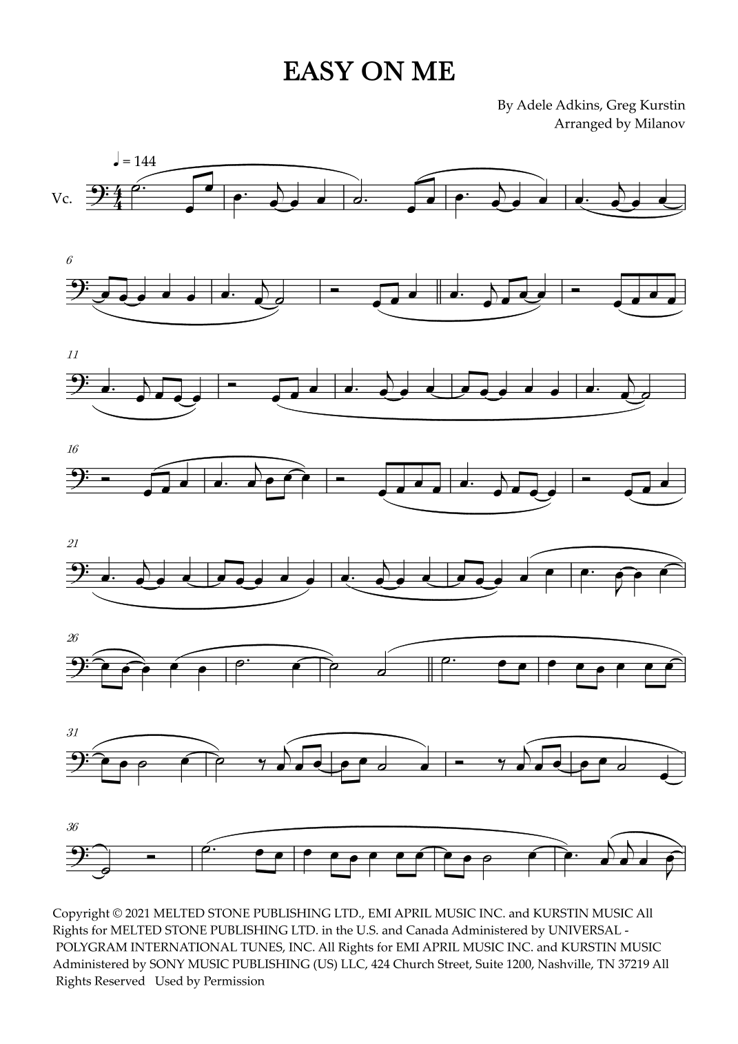 Easy On Me (arr. Milanov)