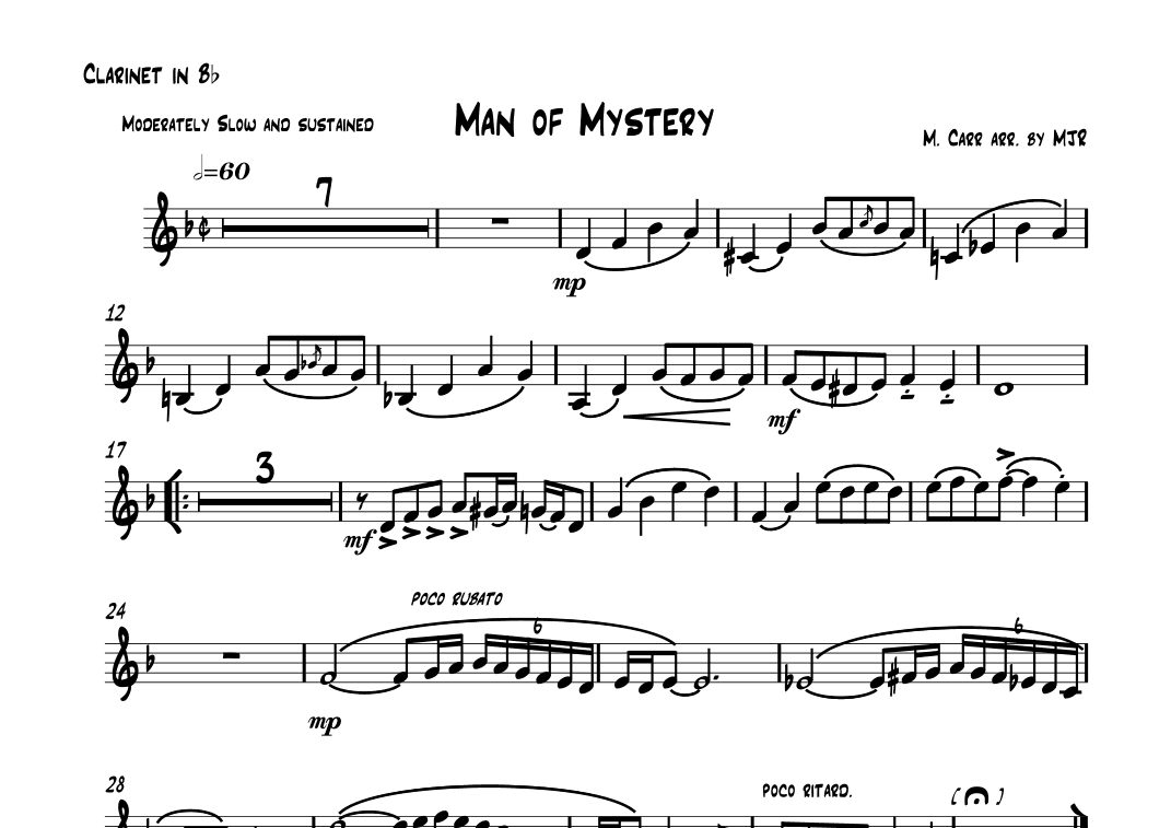 Man Of Mystery (arr. Michael James REGAN)