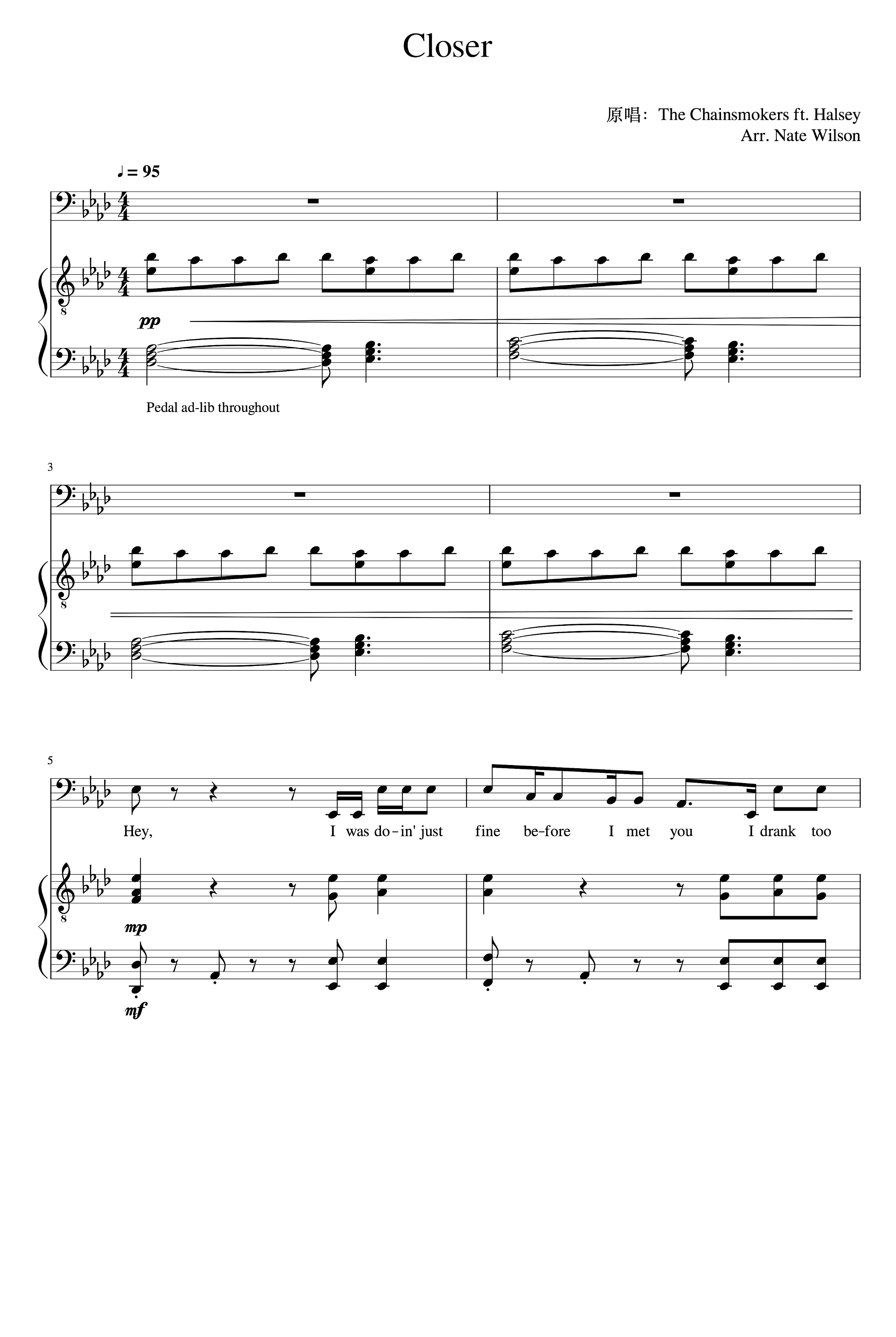 Closer (arr. Andrew Taggart)