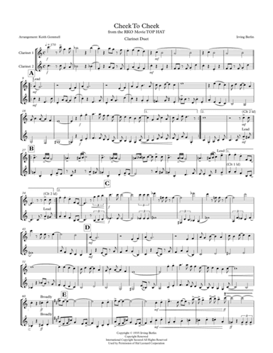 Cheek To Cheek (arr. Keith Gemmell)