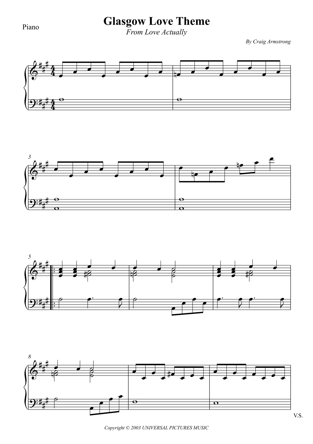Glasgow Love Theme (arr. Wesley S. SIlva)