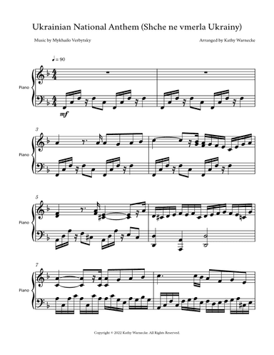 Ukrainian National Anthem (Shche ne vmerla Ukrainy) (arr. Kathy Warnecke)
