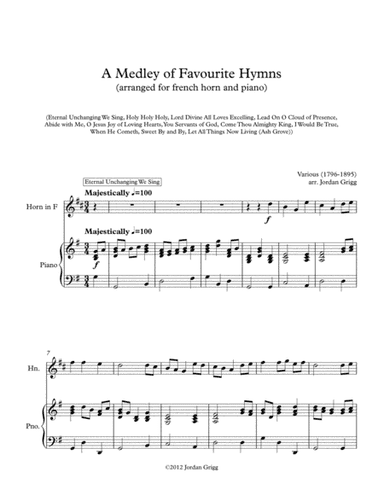 A Medley of Favourite Hymns (horn and piano) (arr. Jordan Grigg)