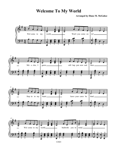 Welcome To My World (arr. Diane M. McGahee)