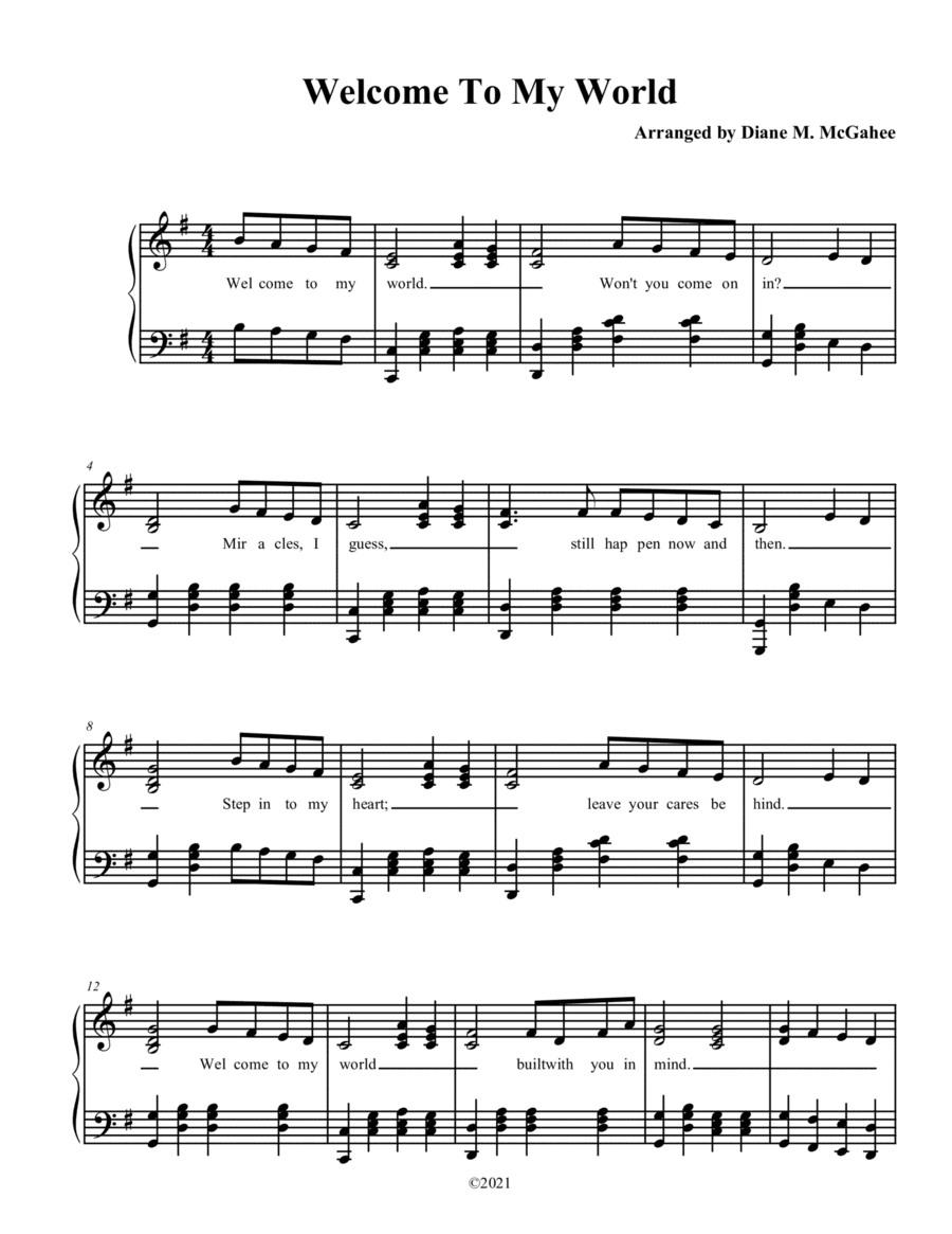 Welcome To My World (arr. Diane M. McGahee)
