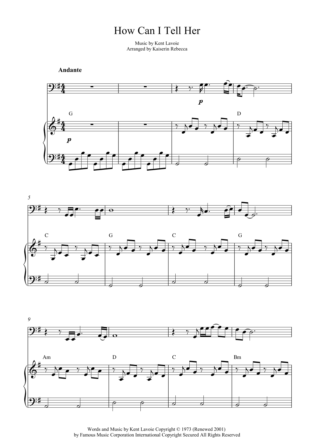 How Can I Tell Her (arr. Kaiserin Rebecca)