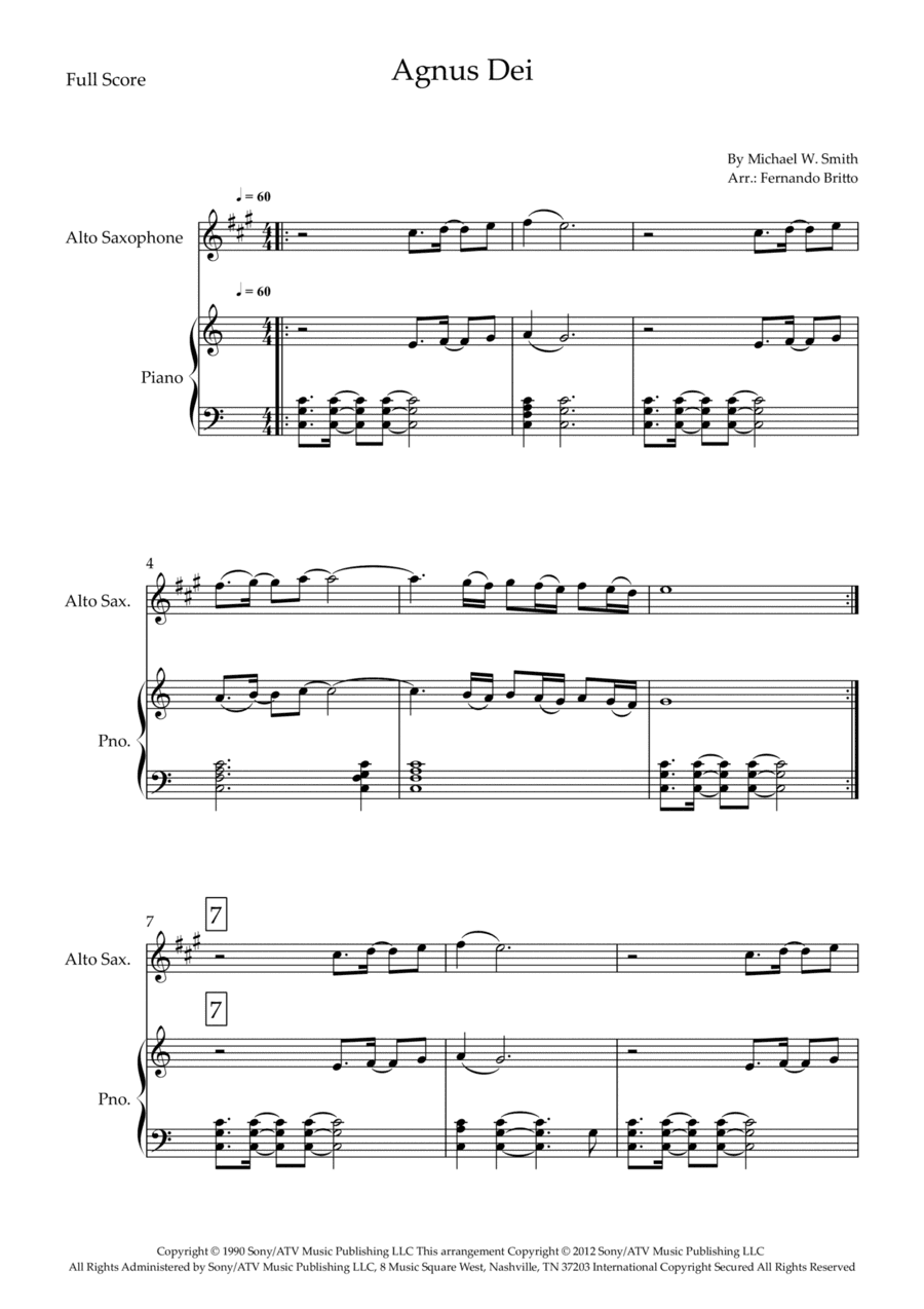 Agnus Dei (arr. Fernando Britto)