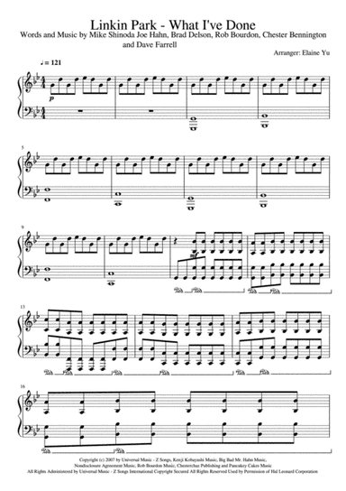 What I've Done (arr. Elaine Yu)