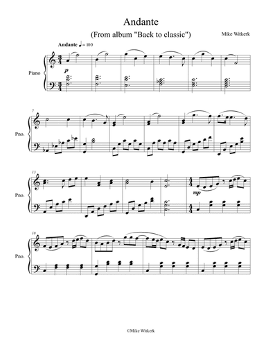 Mike Witkerk - Andante (Piano solo)