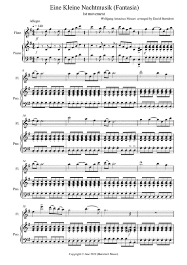 Eine Kleine Nachtmusik (Fantasia) 1st Movement for Flute and Piano (arr. David Burndrett)