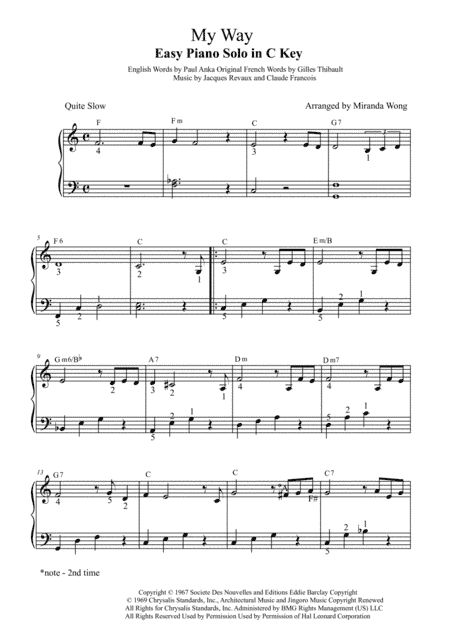 My Way (arr. Miranda Wong)