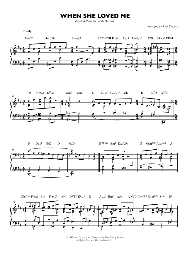 When She Loved Me (arr. Sjaak Douma)