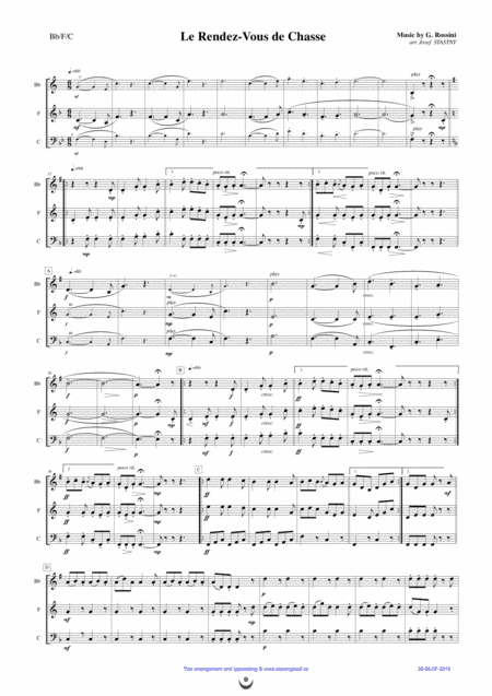 Le rendez-vous de chasse (arr. Josef STASTNY)