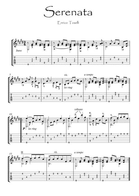 Serenata Guitar solo by Toselli (arr. PianoSheetNow)