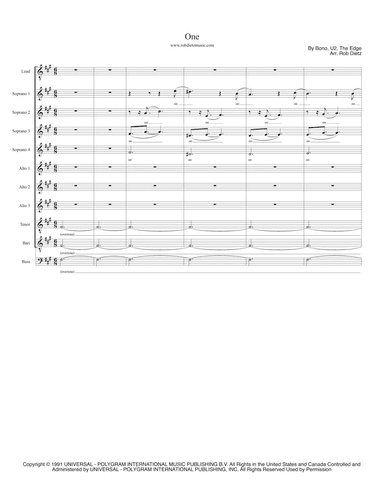 One (arr. Rob Dietz)