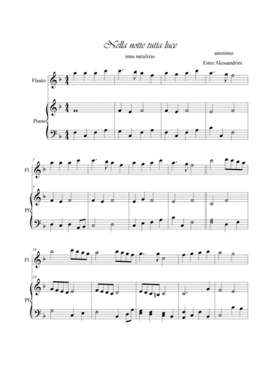 Nella notte tutta luce. Flute and piano (arr. Ester Alessandrini)