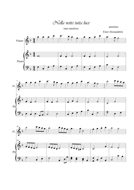 Nella notte tutta luce. Flute and piano (arr. Ester Alessandrini)