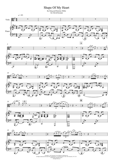Shape Of My Heart (arr. David Kocijan)