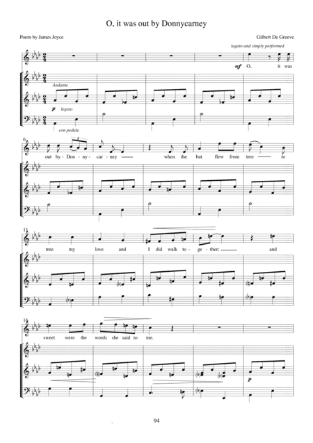 31. O It Was Out by Donnycarney - 36 Songs on Poems by James Joyce