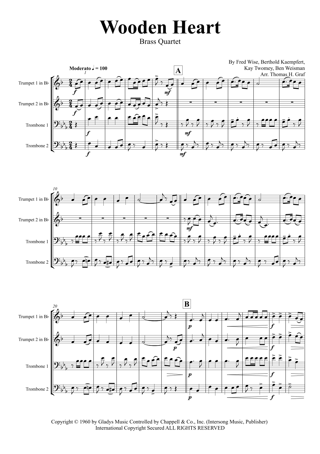 Wooden Heart (arr. Thomas H. Graf)