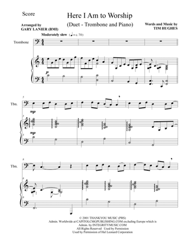 Here I Am To Worship (arr. Gary Lanier)