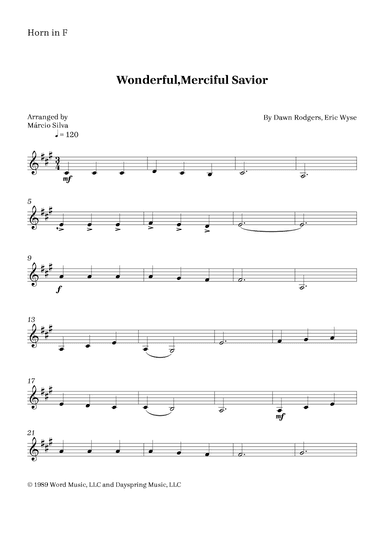 Wonderful, Merciful Savior (arr. Márcio Silva)