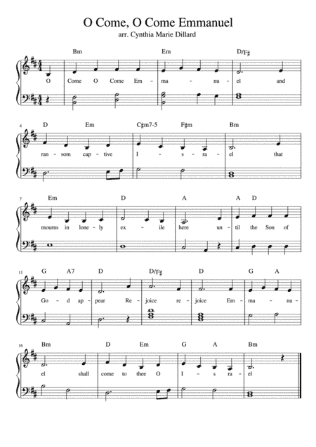 O Come O Come Emmanuel (arr. Cynthia Marie Dillard)