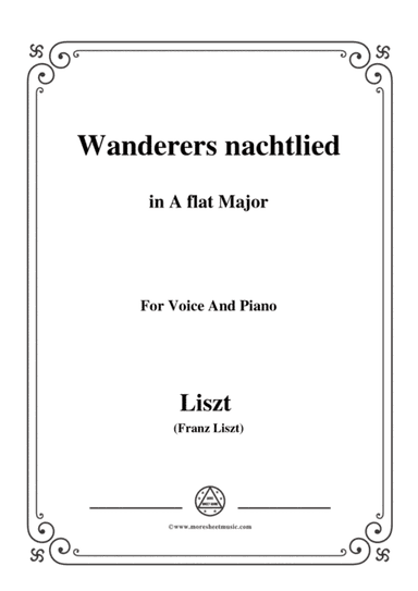 Liszt-Wanderers nachtlied in A flat Major,for Voice and Piano (arr. MSM)