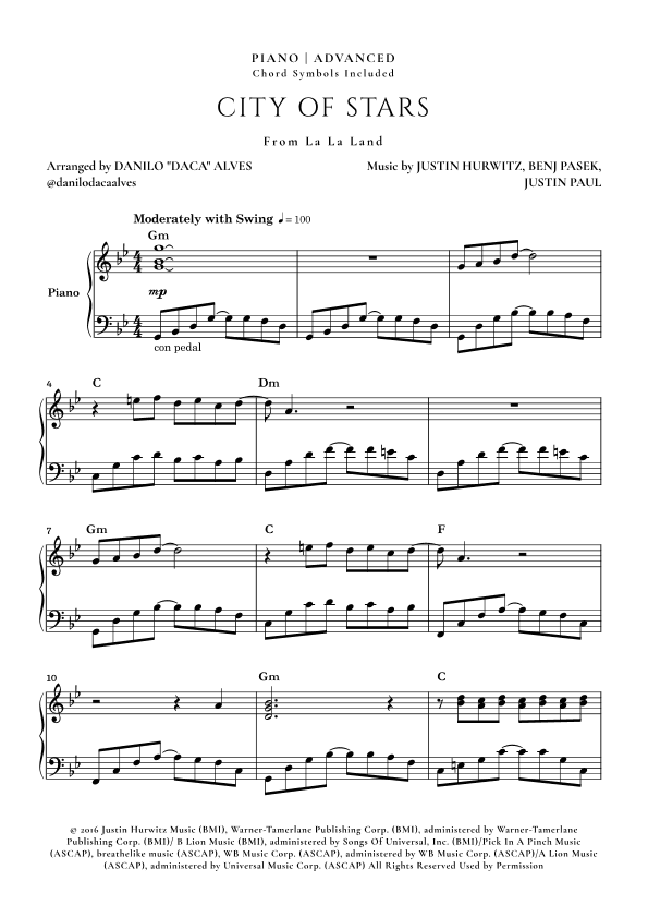 City Of Stars (arr. Danilo "Daca" Alves)