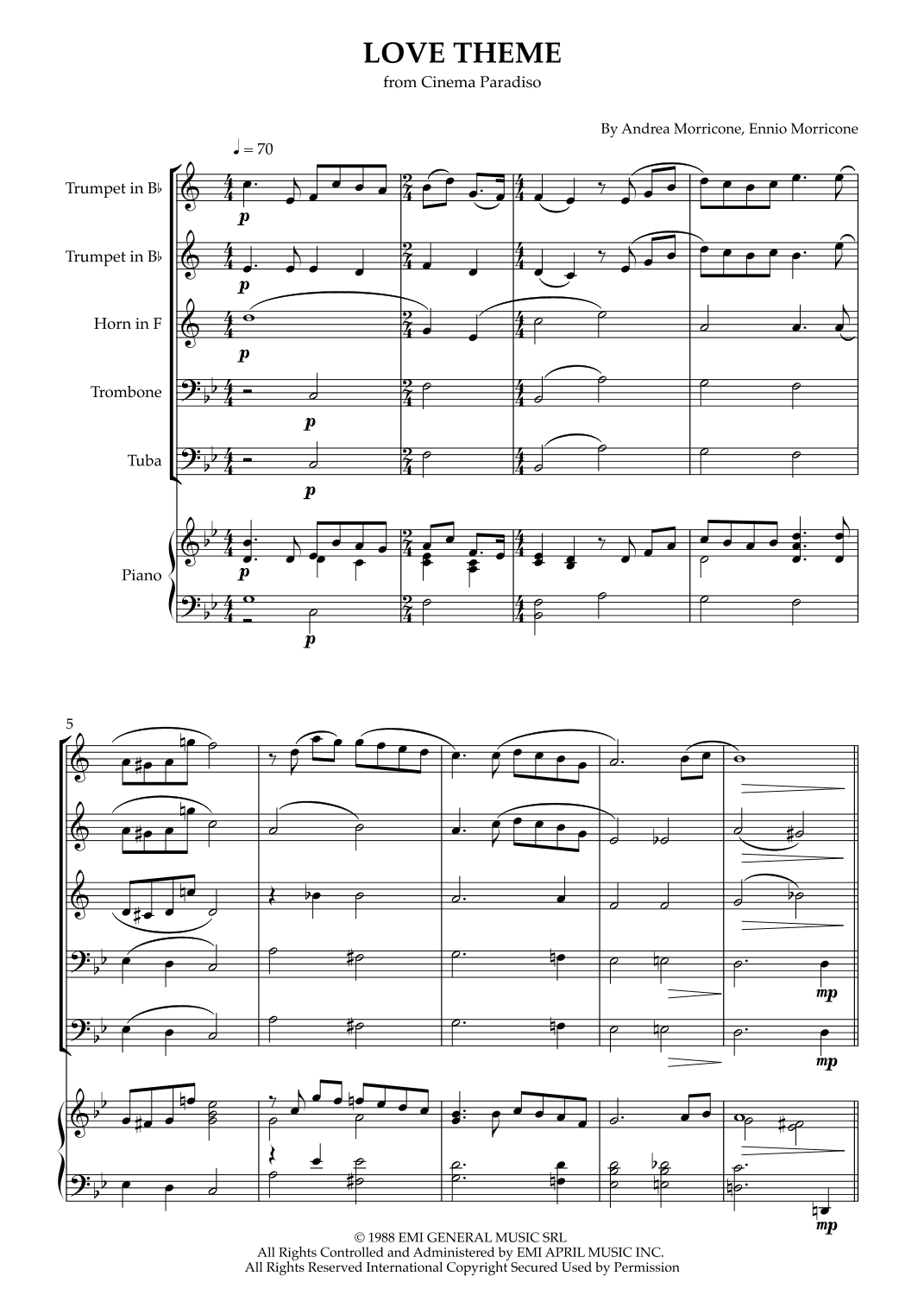 Love Theme (tema D'amore) (arr. Karen Gueiros)