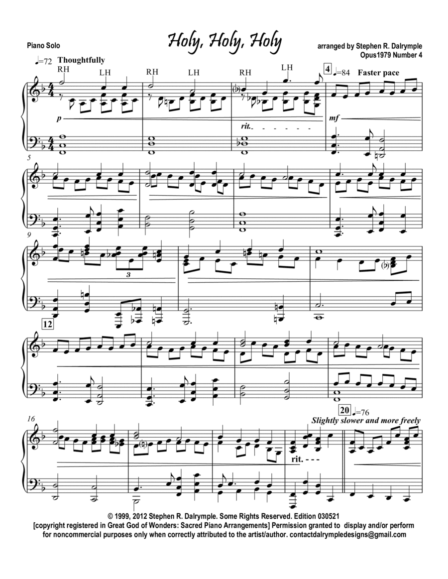 Holy Holy Holy with We Would Be Holy - piano solo arrangement by Stephen R Dalrymple (arr. Stephen R. Dalrymple (Dalrymple Designs))